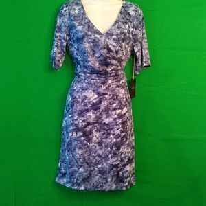 NYDJ Slimming Navy/White Print Dress
